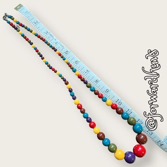 Bundle Sale 3 for $15 | Graduated Plastic Multi Colored Bead Necklace - Picture 8 of 10